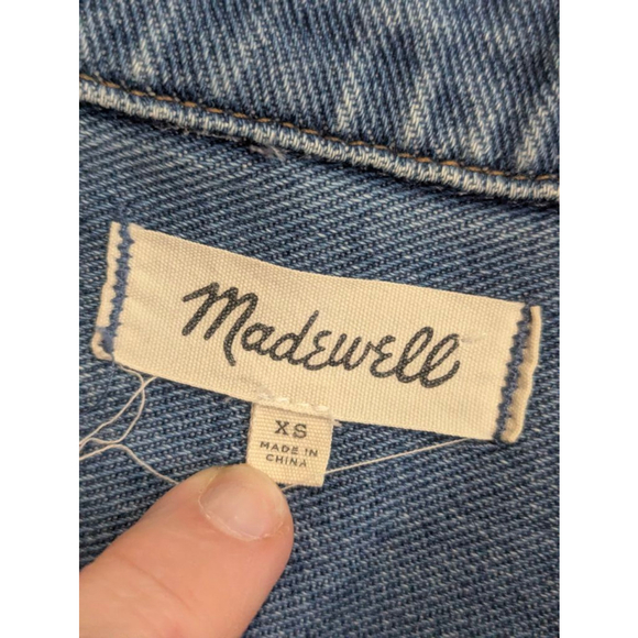 Madewell Northward Cropped Military Denim Jacket XS - Picture 4 of 9